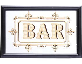 Miroir inscription Bar feuille d'or