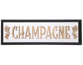 Miroir inscription Champagne feuille d'or