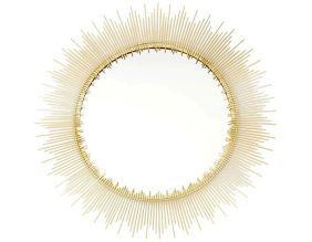 Miroir en métal doré Soleil 90 cm