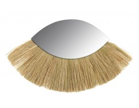 Miroir oeil en jonc naturel et verre