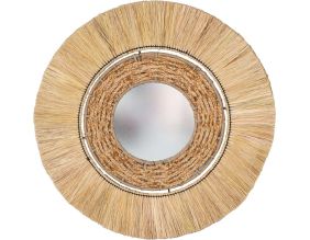 Miroir en raphia et jute 77 cm