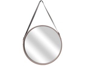Miroir rond avec anse en PU Barber (50 cm)