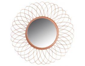 Miroir rond en métal cuivré