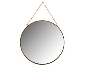 Miroir rond en métal laqué doré (Rond)