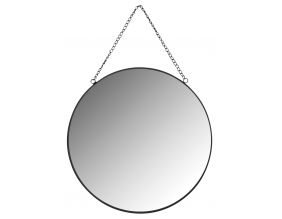 Miroir rond en métal laqué noir