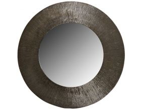 Miroir rond métal zinc antique