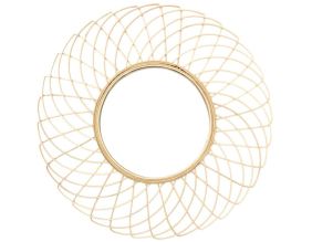 Miroir rond en rotin Rosace 90 cm