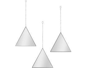 Miroir suspendu Triangle noir Louxor (Lot de 3)