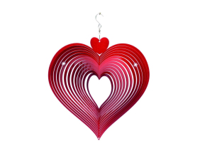 Mobile à vent coeur rouge (15 x 15 x 5 cm)