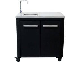 Module cuisine extérieure évier avec plan de travail en inox