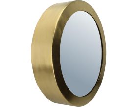 Miroir rond bord large en métal 50 cm (Doré)