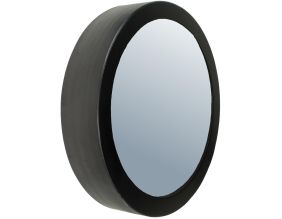 Miroir rond bord large en métal 50 cm (Noir)