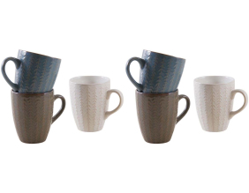 Mug classique en grès Chevrons (Lot de 6)
