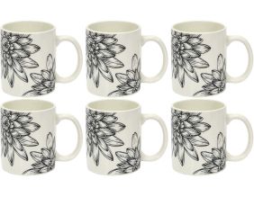Mug en porcelaine Cottage 35 cl (Lot de 6) (Gris)