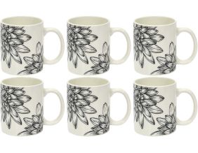 Mug en porcelaine Cottage 35 cl (Lot de 6) (Gris)