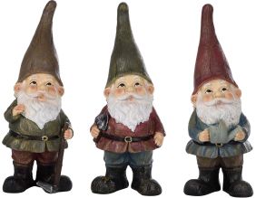 Nain de jardin assortis en résine (Lot de 3) (28 cm)