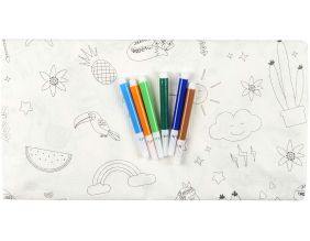 Nappe à colorier 180 x 120 cm + 6 feutres (Tropical)