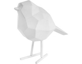 Oiseau en résine mat origami 17cm (Blanc)