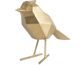 Oiseau en résine mat origami 24cm (Doré)