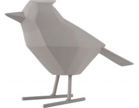 Oiseau en résine mat origami 24cm (Gris)
