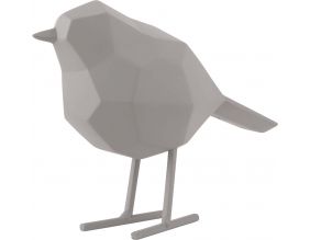 Oiseau en résine mat origami 17cm (Gris)