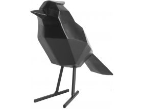 Oiseau en résine mat origami 24cm (Noir)