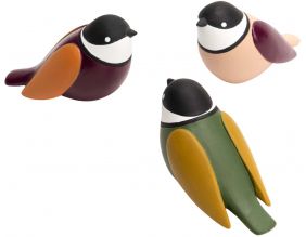 Oiseaux colorés à poser en polyérsine (Lot de 3)