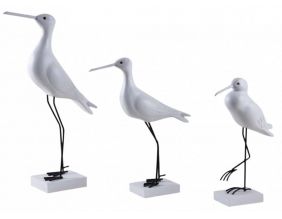 Oiseaux de mer en bois sur pieds (Lot de 3)