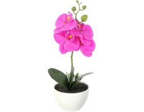 Orchidée artificielle pot en céramique 30 cm (Fuschia)