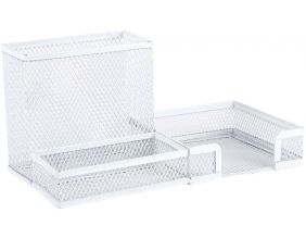 Organisateur de bureau en métal Essentials (Blanc)