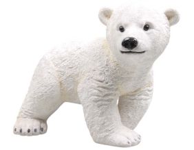 Ours blanc debout en résine