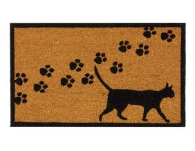 Paillasson coco intérieur extérieur 75 x 45 cm (Empreintes de chat)