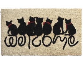 Paillasson coco blanchi 75 x 45 cm (Chats welcome)