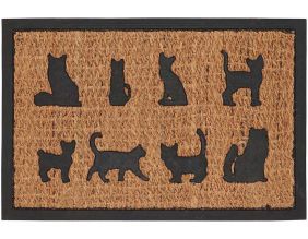 Paillasson coco et caoutchouc 60 x 40 cm (Chats)