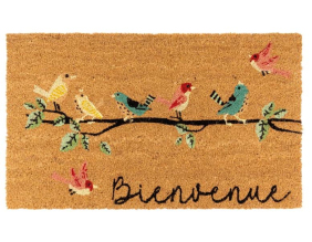 Paillasson coco intérieur extérieur 75 x 45 cm (Bienvenue oiseaux)