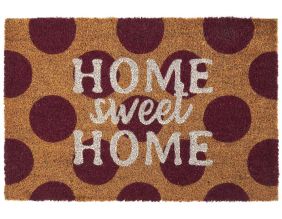 Paillasson fibre de coco avec inscription  60 x 40 cm (Pois - Home sweet home)