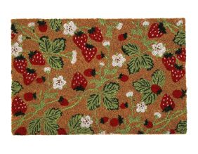 Paillasson en fibres de coco Fraises 60 x 40 cm