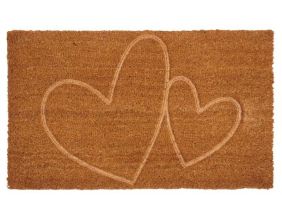 Paillasson coco intérieur extérieur 75 x 45 cm (Coeurs thermocompressé)