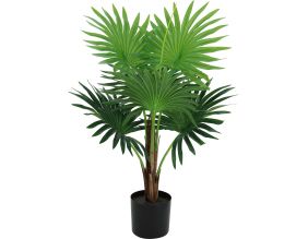 Palmier éventail artificiel 6 palmes toucher naturel 70 cm