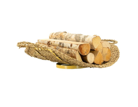 Panier à buche jonc et métal