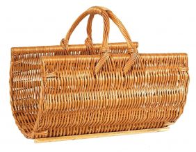 Panier à bûches en osier buff