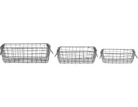 Panier carré en métal (Lot de 3)