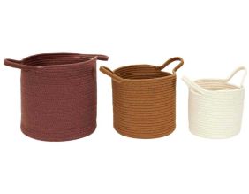 Panier en coton Nature (Lot de 3)