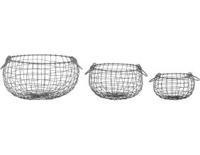 Panier forme arrondie en métal (Lot de 3)