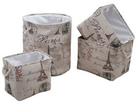 Panier à linge Paris avec corbeilles en jute (Lot de 4)