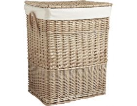 Panier à linge en osier doublé (Clair)
