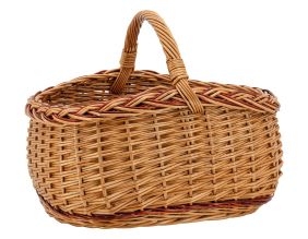 Panier en osier buff et marron
