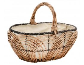 Panier en osier lacerie et jute 35 cm