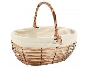 Panier ovale ajouré en osier et jute
