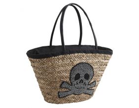 Panier de plage Strass Skull